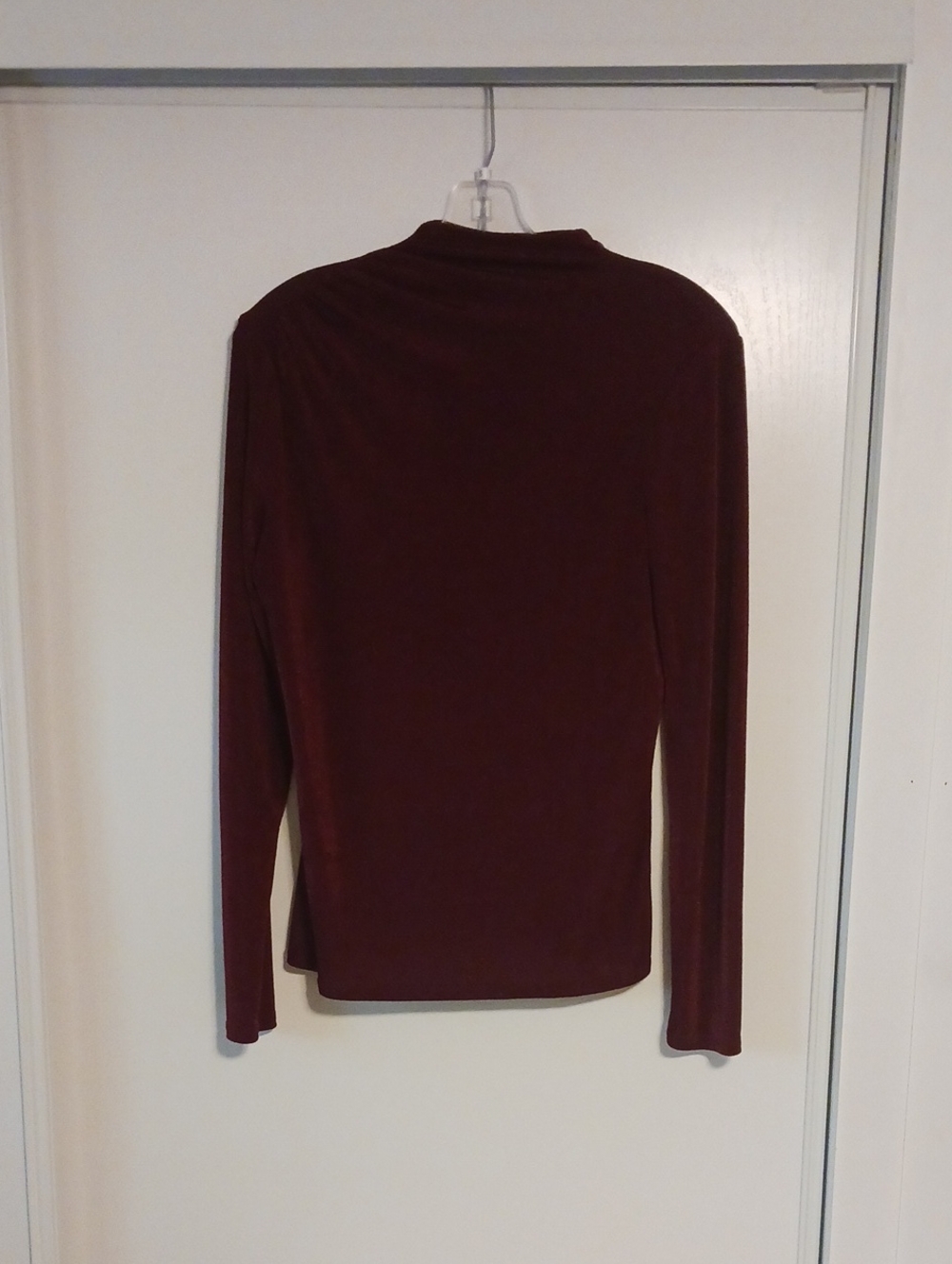 Cyrus Small Long-Sleeve Crewneck Top in Burgundy